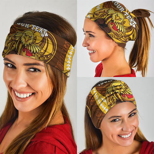 Personalized Hawthorn Hawks Neck Gaiter Polynesian Tribal Hawk Mascot With Hibiscus Flower Art
