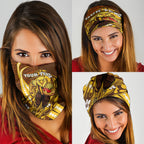 Personalized Hawthorn Hawks Neck Gaiter Polynesian Tribal Hawk Mascot With Hibiscus Flower Art