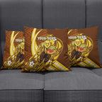Personalized Hawthorn Hawks Pillow Cover Polynesian Tribal Hawk Mascot With Hibiscus Flower Art