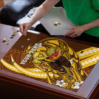 Personalized Hawthorn Hawks Puzzle Polynesian Tribal Hawk Mascot With Hibiscus Flower Art