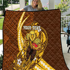 Personalized Hawthorn Hawks Quilt Polynesian Tribal Hawk Mascot With Hibiscus Flower Art