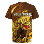 Personalized Hawthorn Hawks Rugby Jersey Polynesian Tribal Hawk Mascot With Hibiscus Flower Art