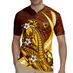 Personalized Hawthorn Hawks Rugby Jersey Polynesian Tribal Hawk Mascot With Hibiscus Flower Art