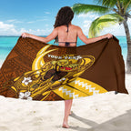 Personalized Hawthorn Hawks Sarong Polynesian Tribal Hawk Mascot With Hibiscus Flower Art