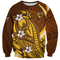 Personalized Hawthorn Hawks Sweatshirt Polynesian Tribal Hawk Mascot With Hibiscus Flower Art