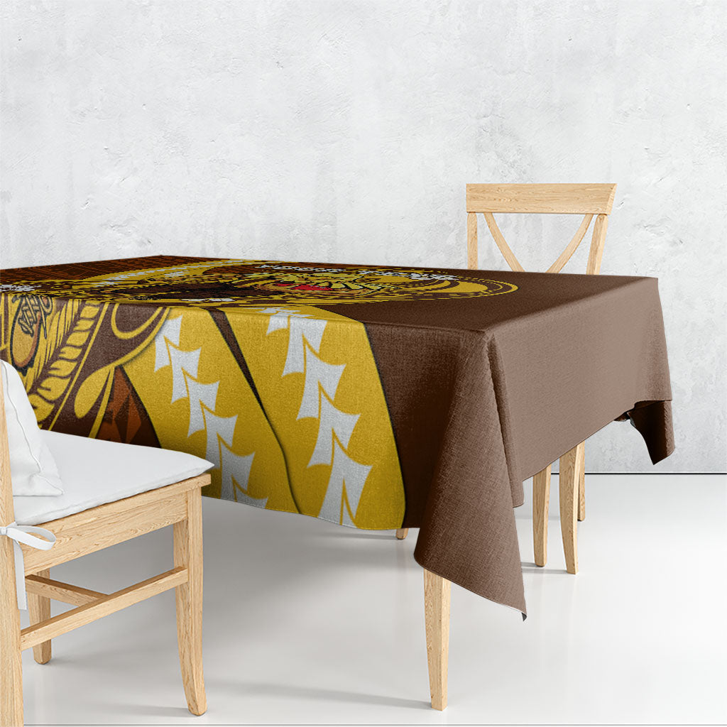 Personalized Hawthorn Hawks Tablecloth Polynesian Tribal Hawk Mascot With Hibiscus Flower Art