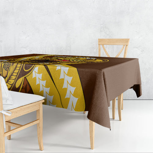 Personalized Hawthorn Hawks Tablecloth Polynesian Tribal Hawk Mascot With Hibiscus Flower Art
