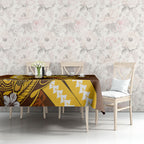 Personalized Hawthorn Hawks Tablecloth Polynesian Tribal Hawk Mascot With Hibiscus Flower Art