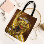 Personalized Hawthorn Hawks Tote Bag Polynesian Tribal Hawk Mascot With Hibiscus Flower Art