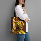 Personalized Hawthorn Hawks Tote Bag Polynesian Tribal Hawk Mascot With Hibiscus Flower Art