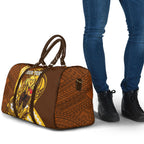 Personalized Hawthorn Hawks Travel Bag Polynesian Tribal Hawk Mascot With Hibiscus Flower Art