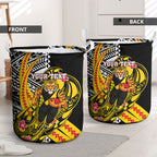 Personalized Richmond Tigers Laundry Basket Polynesian Tribal Tiger Mascot With Hibiscus Floral Art