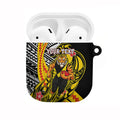 Personalized Richmond Tigers AirPods Case Polynesian Tribal Tiger Mascot With Hibiscus Floral Art