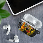 Personalized Richmond Tigers AirPods Case Polynesian Tribal Tiger Mascot With Hibiscus Floral Art