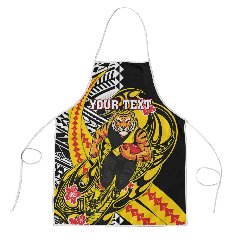 Personalized Richmond Tigers Apron Polynesian Tribal Tiger Mascot With Hibiscus Floral Art