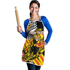 Personalized Richmond Tigers Apron Polynesian Tribal Tiger Mascot With Hibiscus Floral Art