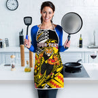 Personalized Richmond Tigers Apron Polynesian Tribal Tiger Mascot With Hibiscus Floral Art