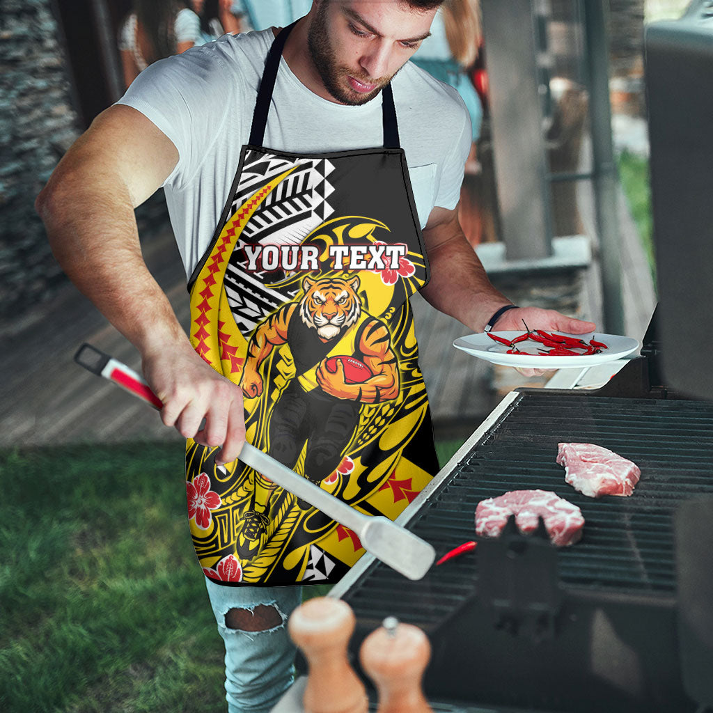 Personalized Richmond Tigers Apron Polynesian Tribal Tiger Mascot With Hibiscus Floral Art