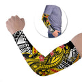 Personalized Richmond Tigers Arm Sleeves Polynesian Tribal Tiger Mascot With Hibiscus Floral Art