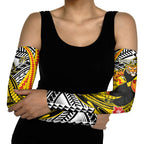 Personalized Richmond Tigers Arm Sleeves Polynesian Tribal Tiger Mascot With Hibiscus Floral Art