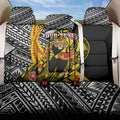 Personalized Richmond Tigers Back Car Seat Cover Polynesian Tribal Tiger Mascot With Hibiscus Floral Art