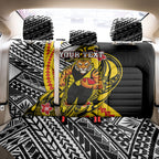 Personalized Richmond Tigers Back Car Seat Cover Polynesian Tribal Tiger Mascot With Hibiscus Floral Art