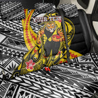 Personalized Richmond Tigers Back Car Seat Cover Polynesian Tribal Tiger Mascot With Hibiscus Floral Art