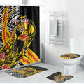 Personalized Richmond Tigers Bathroom Set Polynesian Tribal Tiger Mascot With Hibiscus Floral Art
