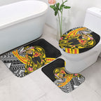 Personalized Richmond Tigers Bathroom Set Polynesian Tribal Tiger Mascot With Hibiscus Floral Art