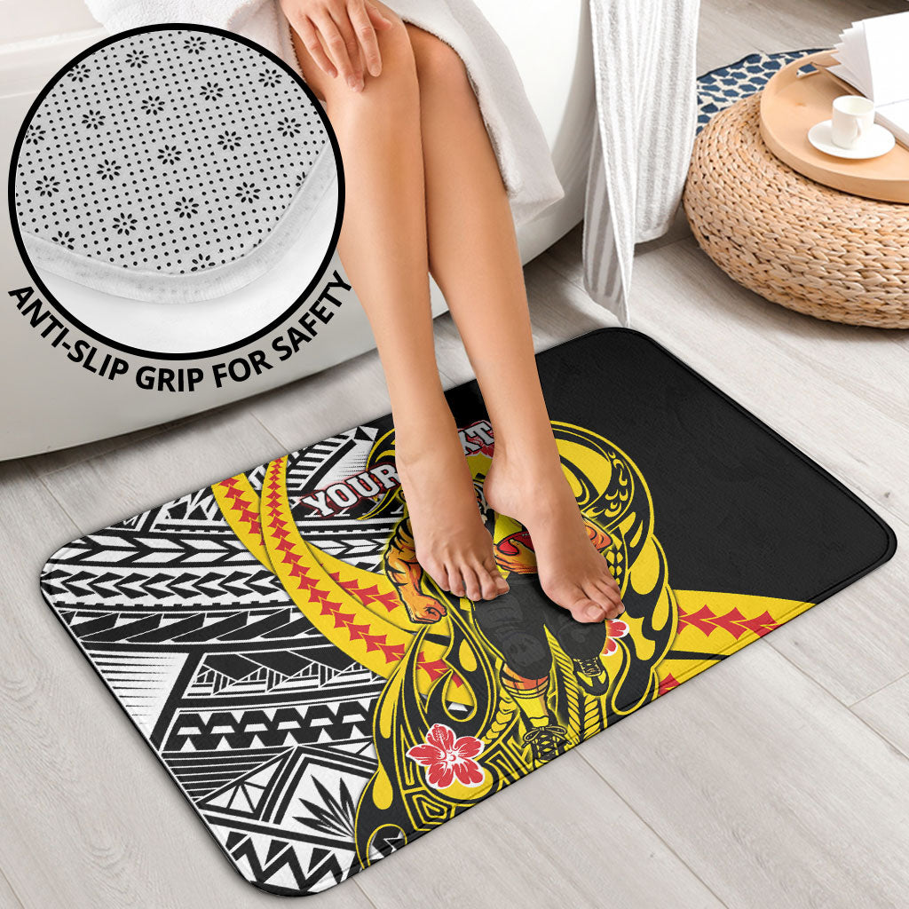 Personalized Richmond Tigers Bathroom Set Polynesian Tribal Tiger Mascot With Hibiscus Floral Art