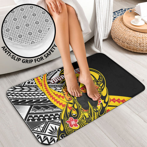 Personalized Richmond Tigers Bathroom Set Polynesian Tribal Tiger Mascot With Hibiscus Floral Art