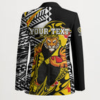 Personalized Richmond Tigers Blazer Polynesian Tribal Tiger Mascot With Hibiscus Floral Art