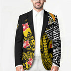Personalized Richmond Tigers Blazer Polynesian Tribal Tiger Mascot With Hibiscus Floral Art