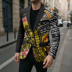 Personalized Richmond Tigers Blazer Polynesian Tribal Tiger Mascot With Hibiscus Floral Art