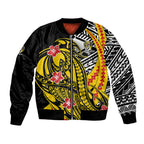 Personalized Richmond Tigers Bomber Jacket Polynesian Tribal Tiger Mascot With Hibiscus Floral Art