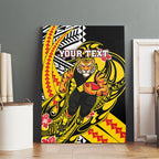 Personalized Richmond Tigers Canvas Wall Art Polynesian Tribal Tiger Mascot With Hibiscus Floral Art