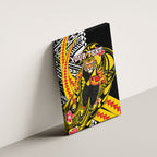 Personalized Richmond Tigers Canvas Wall Art Polynesian Tribal Tiger Mascot With Hibiscus Floral Art