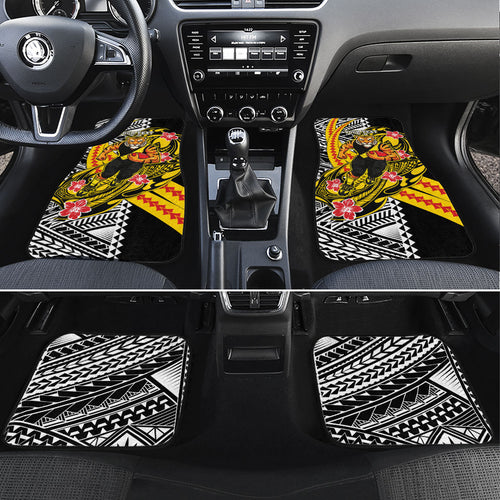 Personalized Richmond Tigers Car Mats Polynesian Tribal Tiger Mascot With Hibiscus Floral Art