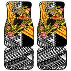 Personalized Richmond Tigers Car Mats Polynesian Tribal Tiger Mascot With Hibiscus Floral Art