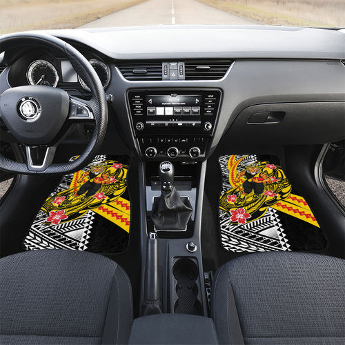 Personalized Richmond Tigers Car Mats Polynesian Tribal Tiger Mascot With Hibiscus Floral Art
