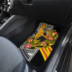 Personalized Richmond Tigers Car Mats Polynesian Tribal Tiger Mascot With Hibiscus Floral Art
