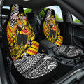Personalized Richmond Tigers Car Seat Cover Polynesian Tribal Tiger Mascot With Hibiscus Floral Art