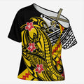 Personalized Richmond Tigers Cross Shoulder Shirt Polynesian Tribal Tiger Mascot With Hibiscus Floral Art