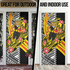 Personalized Richmond Tigers Door Cover Polynesian Tribal Tiger Mascot With Hibiscus Floral Art