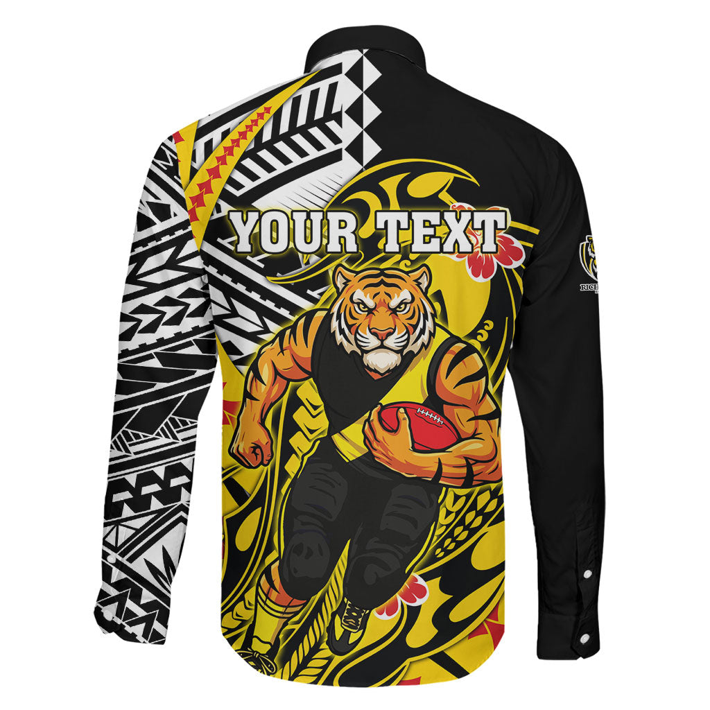 Personalized Richmond Tigers Family Matching Tank Maxi Dress and Hawaiian Shirt Polynesian Tribal Tiger Mascot With Hibiscus Floral Art