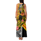 Personalized Richmond Tigers Family Matching Tank Maxi Dress and Hawaiian Shirt Polynesian Tribal Tiger Mascot With Hibiscus Floral Art
