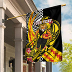 Personalized Richmond Tigers Garden Flag Polynesian Tribal Tiger Mascot With Hibiscus Floral Art