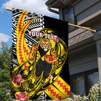 Personalized Richmond Tigers Garden Flag Polynesian Tribal Tiger Mascot With Hibiscus Floral Art