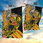 Personalized Richmond Tigers Garden Flag Polynesian Tribal Tiger Mascot With Hibiscus Floral Art