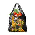 Personalized Richmond Tigers Grocery Bag Polynesian Tribal Tiger Mascot With Hibiscus Floral Art